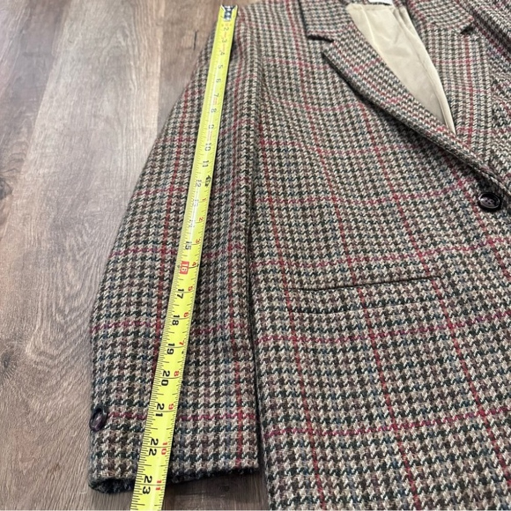 Vtg Harrington Tweed Wool Blazer Skirt Suit Pockets Jacket Size 12 Plaid 70s - Picture 8 of 16